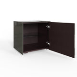 Frank Olsen High Gloss Grey Lamp Table with LED Lighting and Wireless Phone Charging