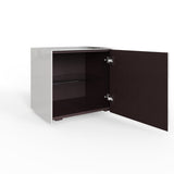 Frank Olsen High Gloss White Lamp Table with LED Lighting and Wireless Phone Charging