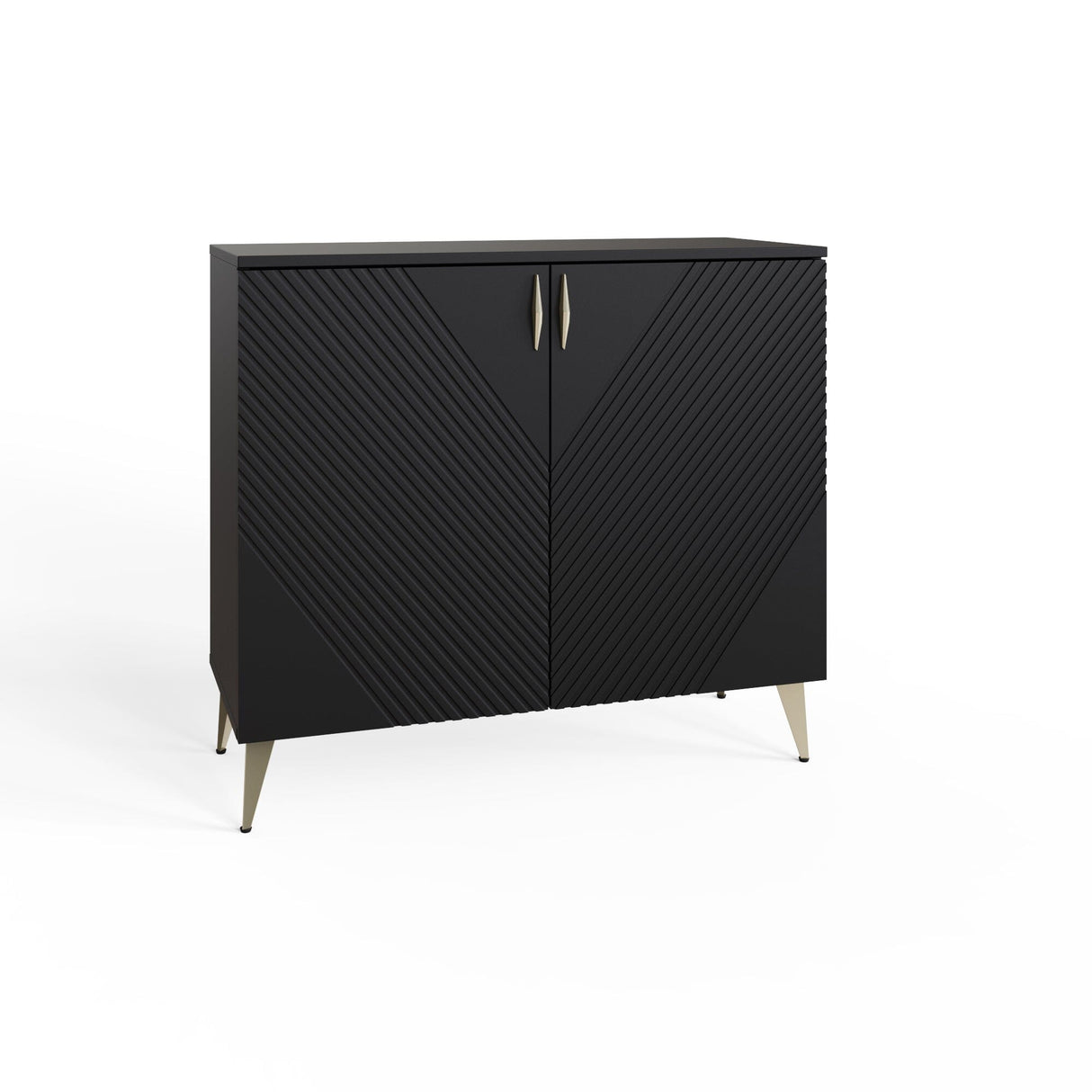 Frank Olsen AVA Black Tall Sideboard with Mood Lighting & Wireless Phone Charging