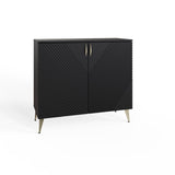Frank Olsen AVA Black Tall Sideboard with Mood Lighting & Wireless Phone Charging