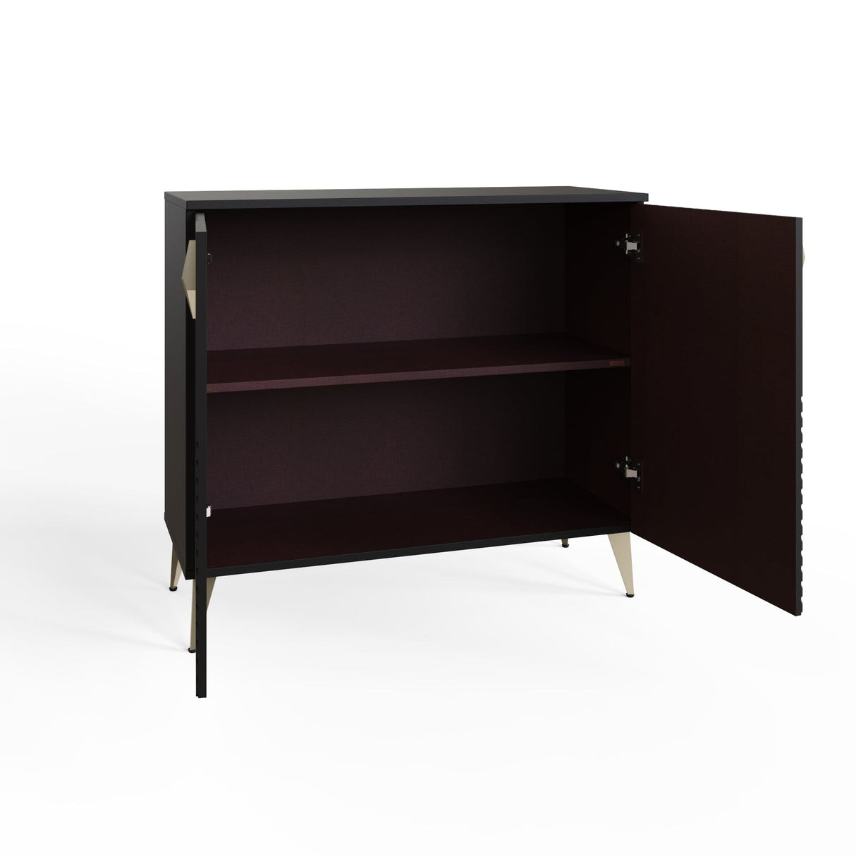 Frank Olsen AVA Black Tall Sideboard with Mood Lighting & Wireless Phone Charging