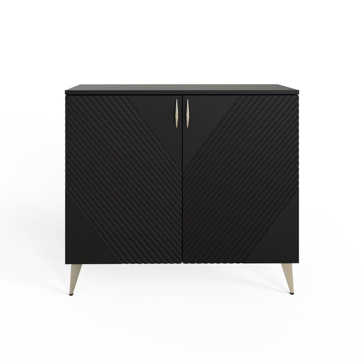 Frank Olsen AVA Black Tall Sideboard with Mood Lighting & Wireless Phone Charging