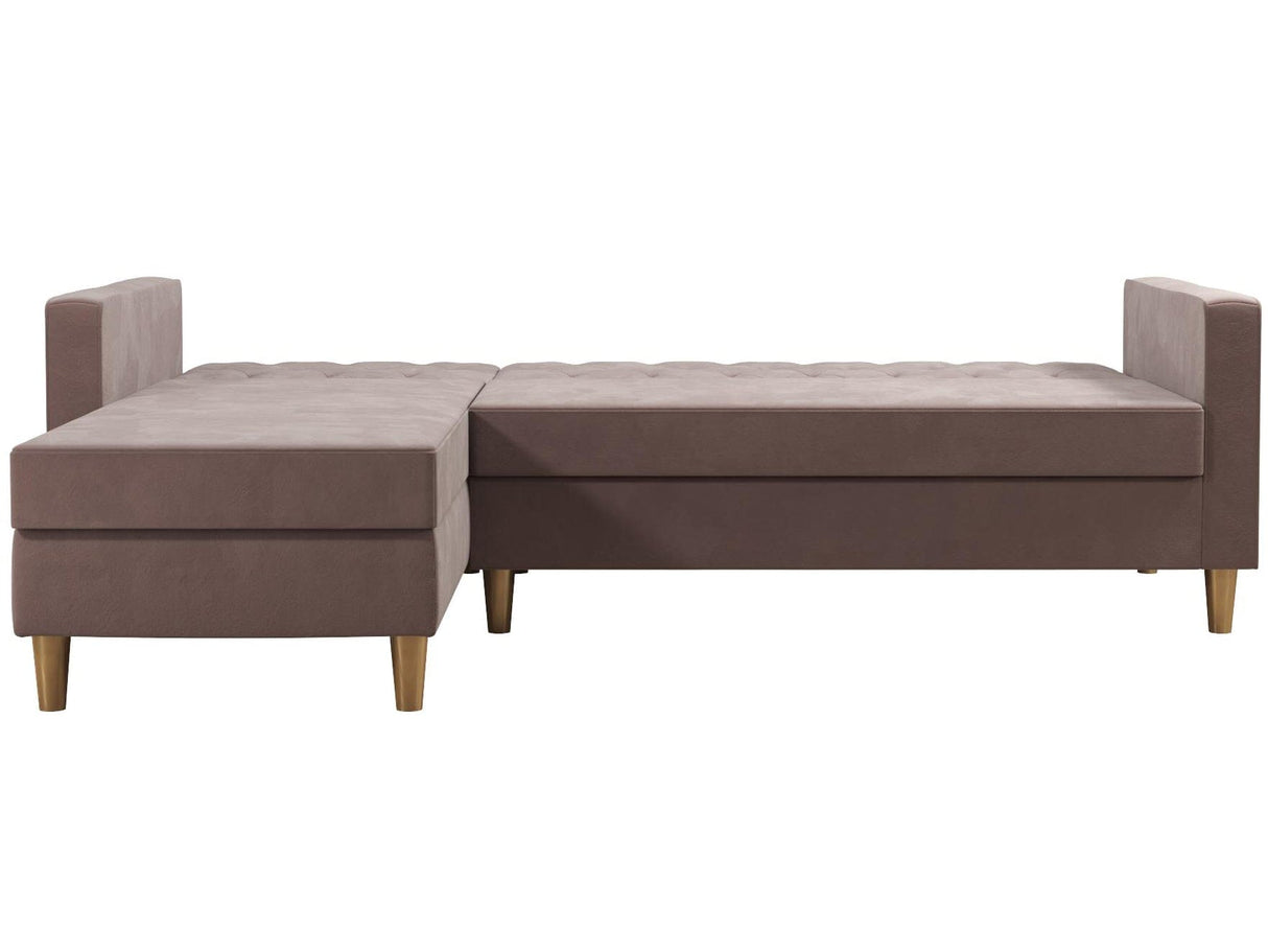 CosmoLiving Liberty Sectional Sofa Bed with Storage Medium Blush Pink
