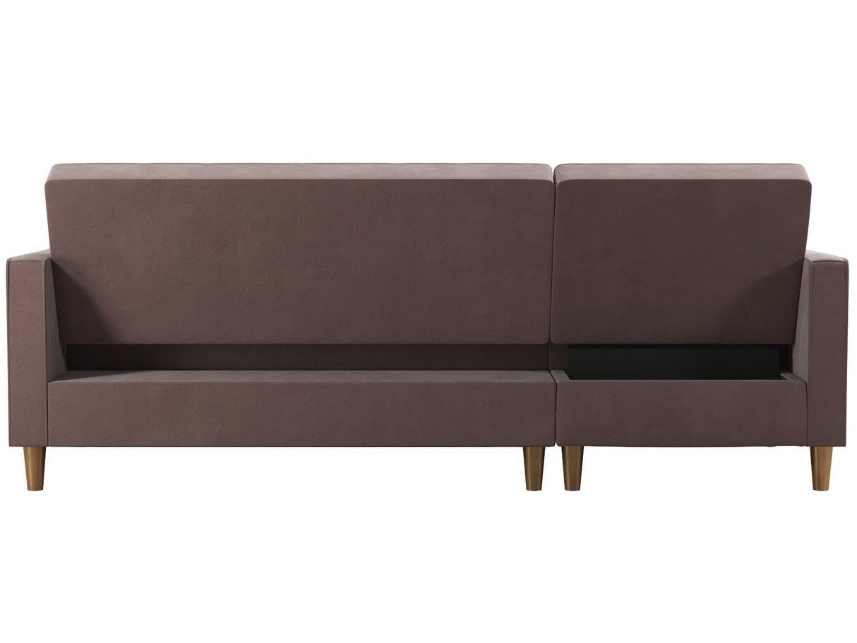 CosmoLiving Liberty Sectional Sofa Bed with Storage Medium Blush Pink