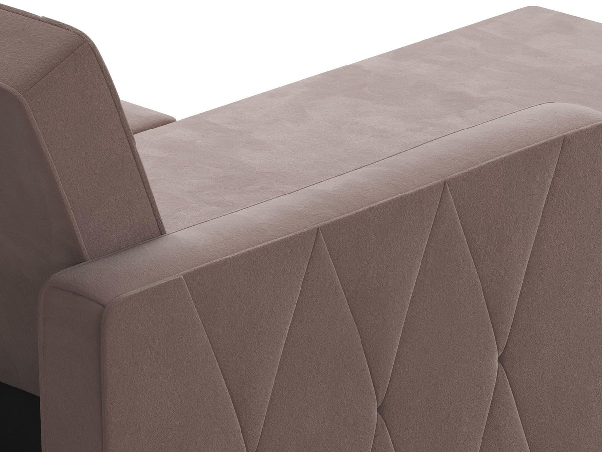 CosmoLiving Liberty Sectional Sofa Bed with Storage Medium Blush Pink