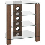 TTAP Vision 4 Shelf Hi-Fi Stand in Walnut with Clear Glass