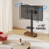 TTAP FS1-WAL Walnut & Black TV Stand with Height Adjustable Swivel Bracket for up to 55" TVs