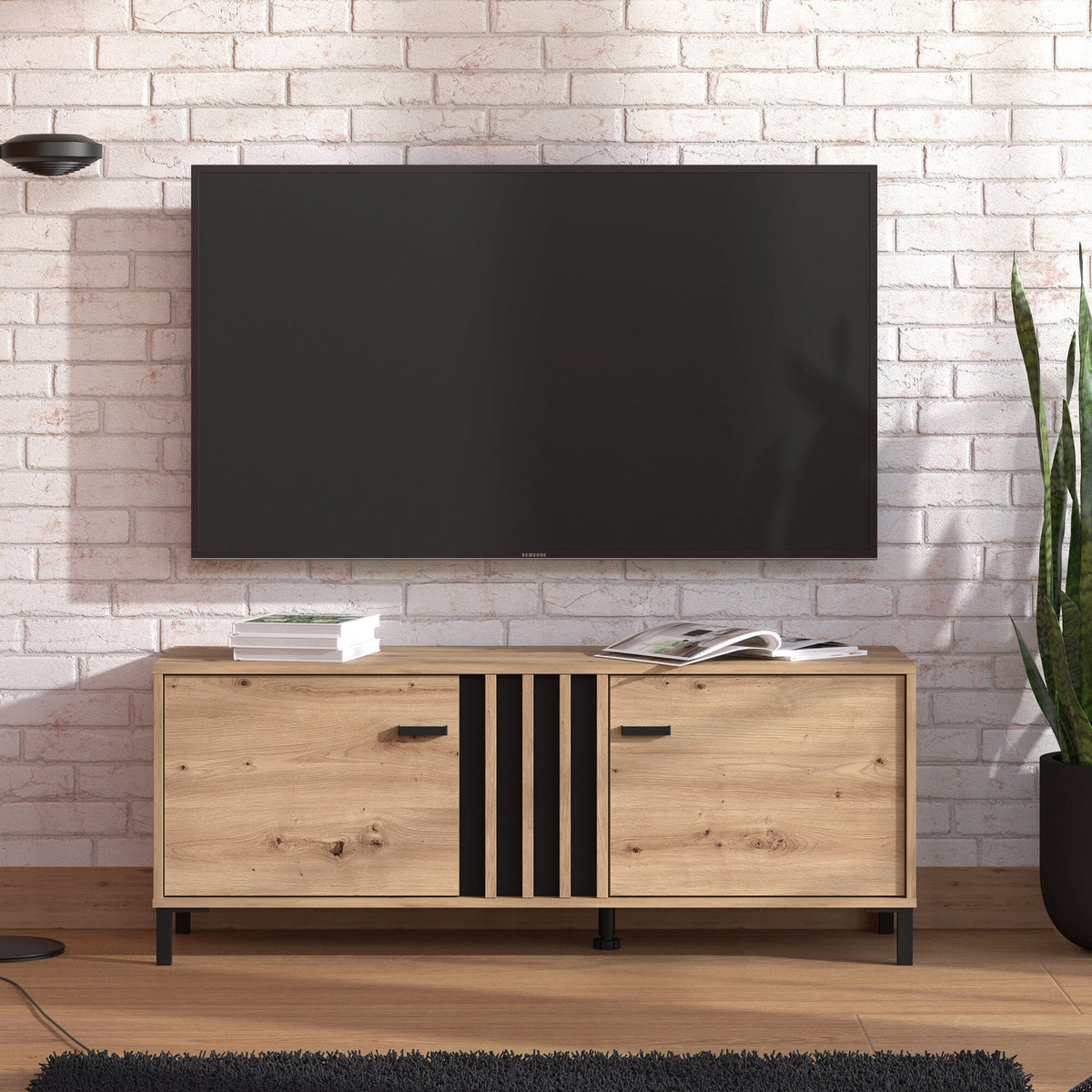 LAVAL TV shelf 131 in Artisan Oak and Black