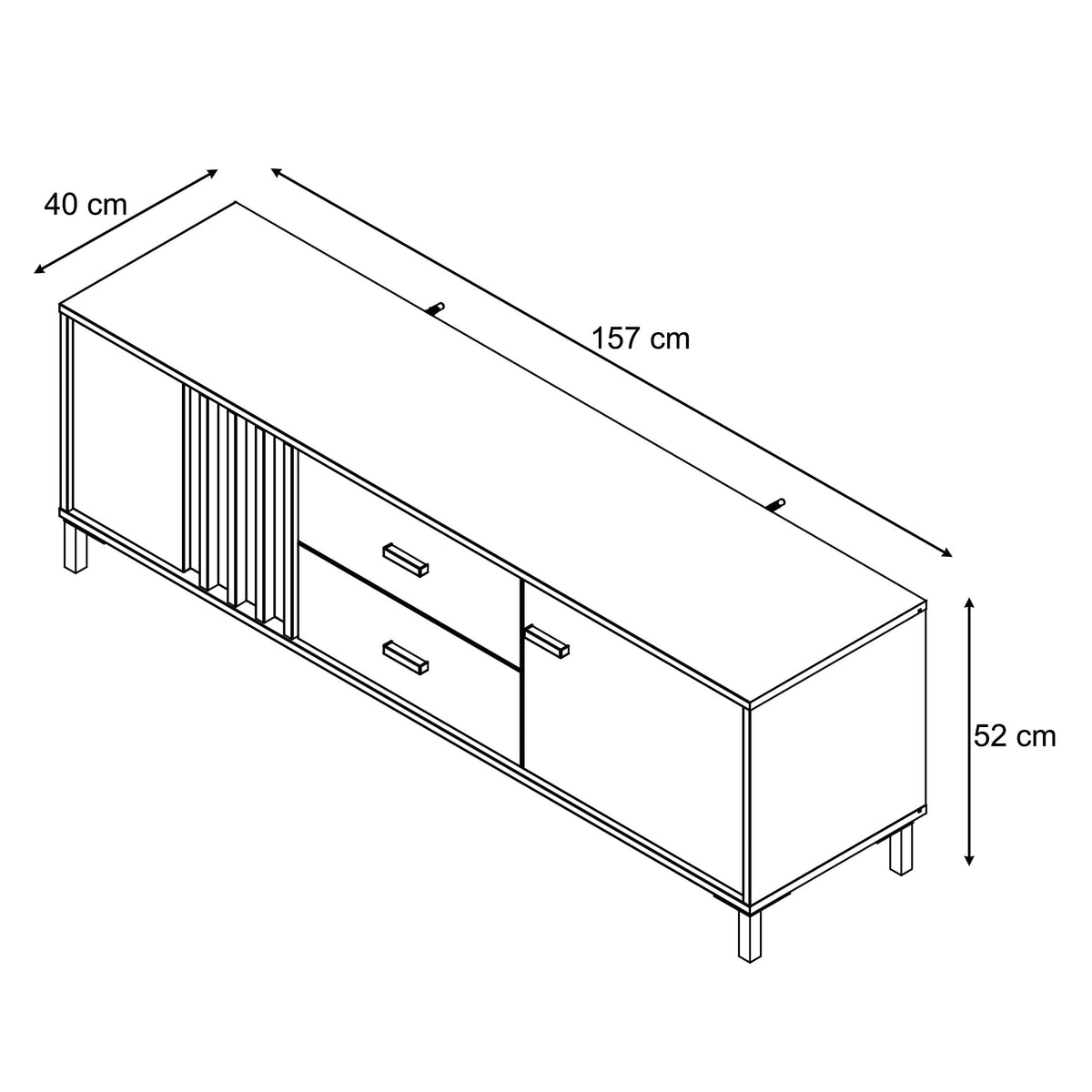 LAVAL TV shelf 157 in Artisan Oak and Black