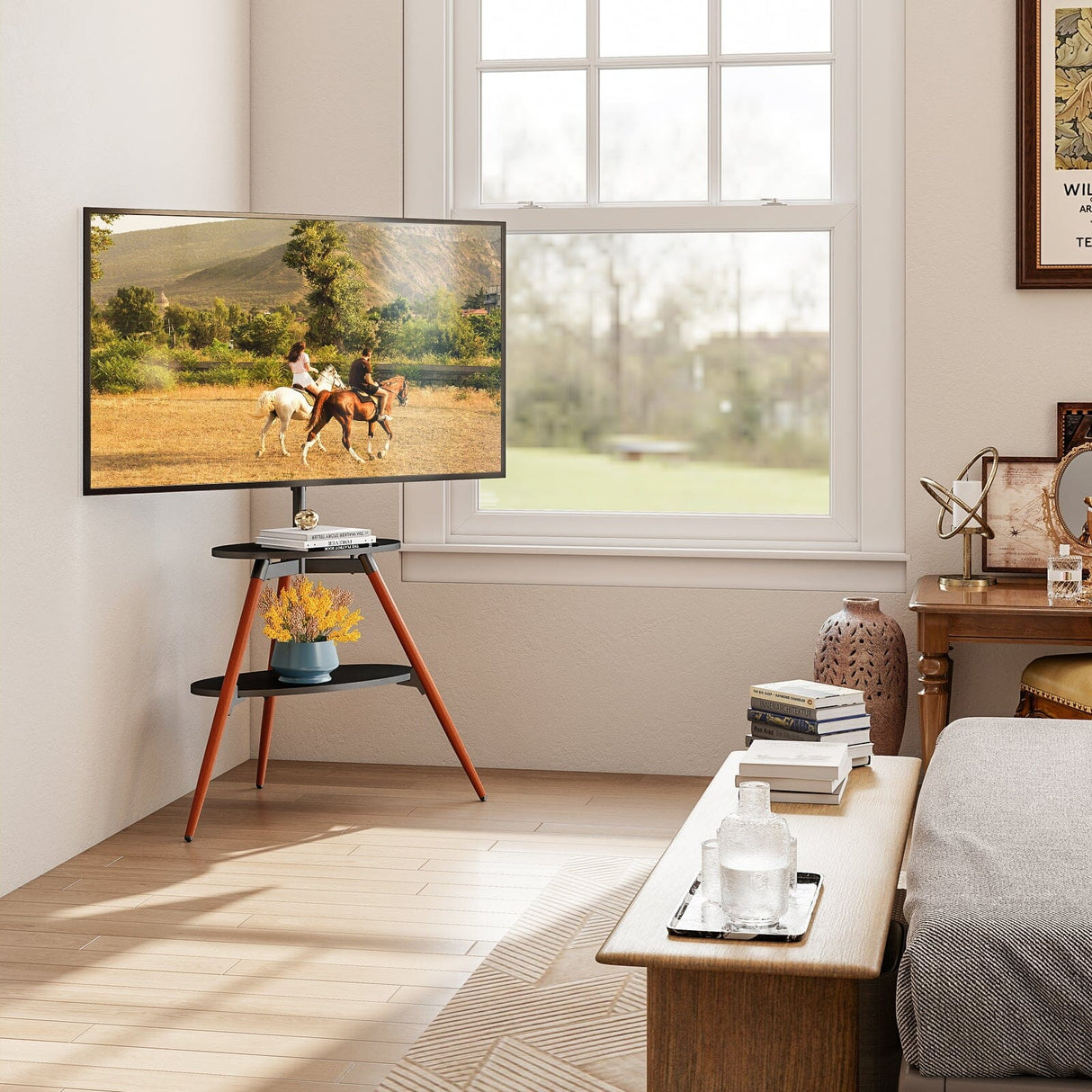TTAP Ravello 65" TV Stand with Bracket - Walnut & Black