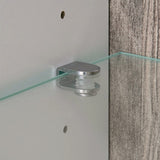 Furniture To Go Chelsea Living Low Display Cabinet 109cm Wide in White with a Truffle Oak Trim