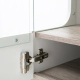 Furniture To Go Chelsea Living Low Display Cabinet 109cm Wide in White with a Truffle Oak Trim