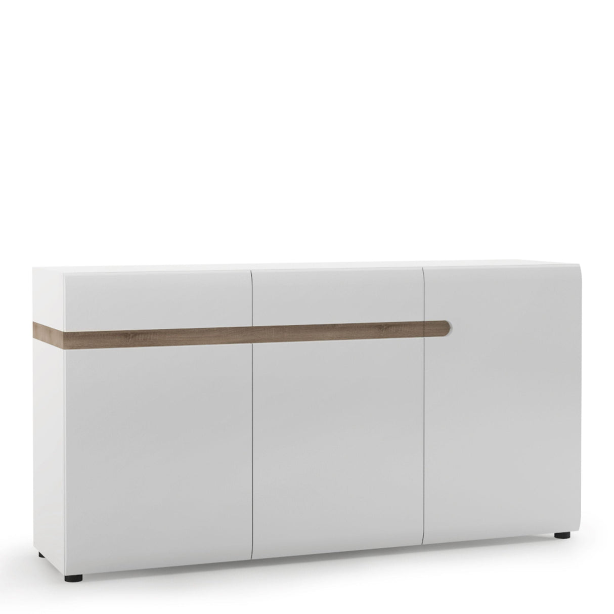 Furniture To Go Chelsea 2 Drawer 3 Door 164cm Wide Sideboard in Gloss White and Oak (4024044)