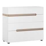 Furniture To Go Chelsea Bedroom 4 Drawer Chest in White with a Truffle Oak Trim