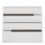 Furniture To Go Chelsea Bedroom 4 Drawer Chest in White with a Truffle Oak Trim