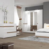 Furniture To Go Chelsea Bedroom 4 Drawer Chest in White with a Truffle Oak Trim