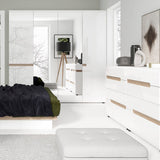 Furniture To Go Chelsea Bedroom 4 Drawer Chest in White with a Truffle Oak Trim