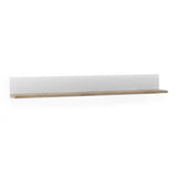 Furniture To Go Chelsea Living Wall Shelf in White with a Truffle Oak Trim