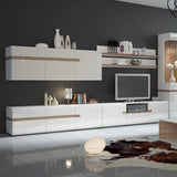 Furniture To Go Chelsea Living Wall Shelf in White with a Truffle Oak Trim