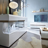 Furniture To Go Chelsea Living Wall Shelf in White with a Truffle Oak Trim