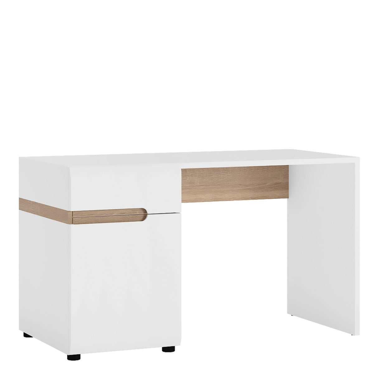 Furniture To Go Chelsea Bedroom Desk/Dressing Table in White with a Truffle Oak Trim