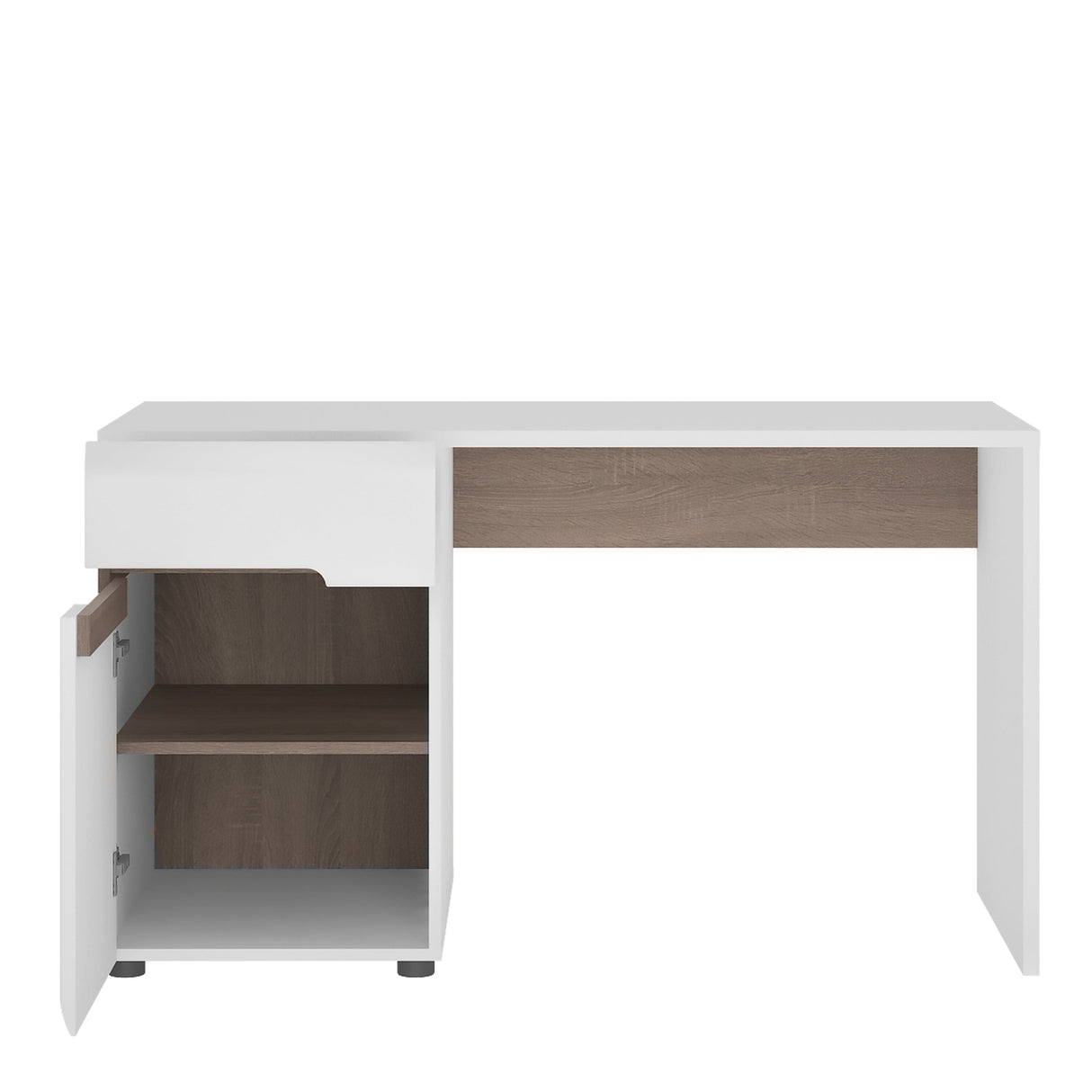 Furniture To Go Chelsea Bedroom Desk/Dressing Table in White with a Truffle Oak Trim