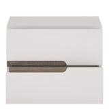 Furniture To Go Chelsea Bedroom 2 Drawer Bedside in White with a Truffle Oak Trim