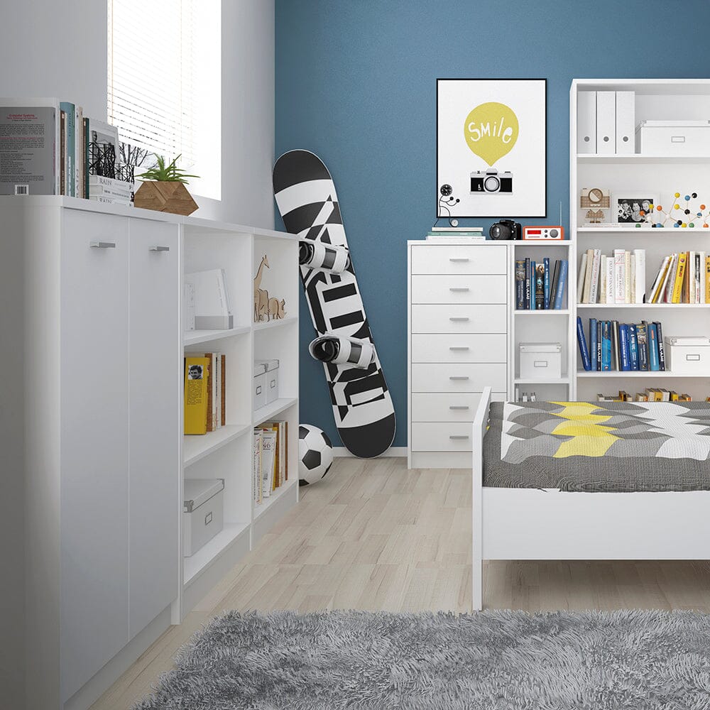 Furniture To Go 4 You Medium Wide Bookcase In Pearl White