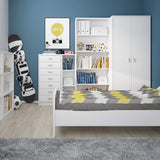 Furniture To Go 4 You Tall Narrow Bookcase in Pearl White