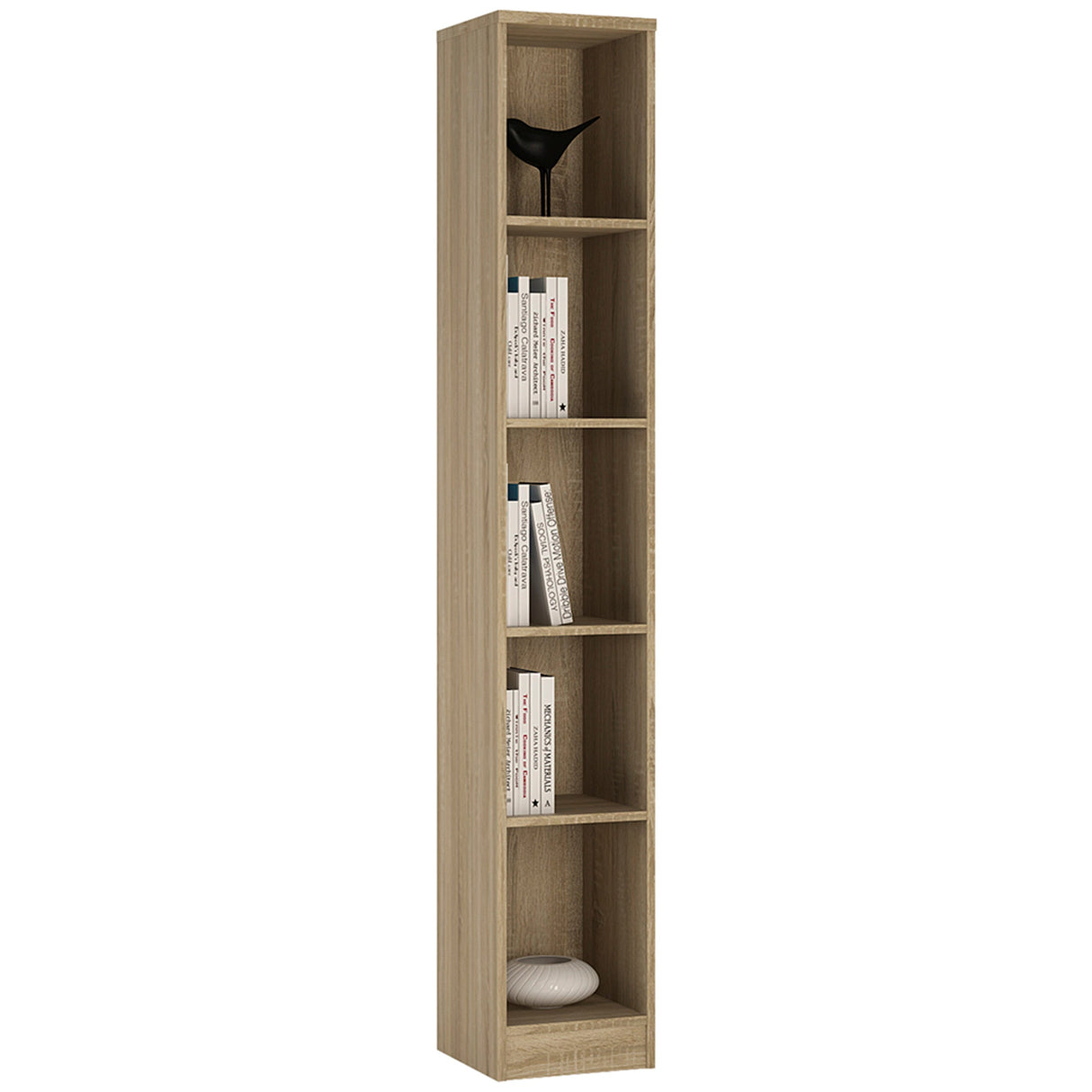 Furniture To Go 4 You Tall Narrow Bookcase in Sonama Oak