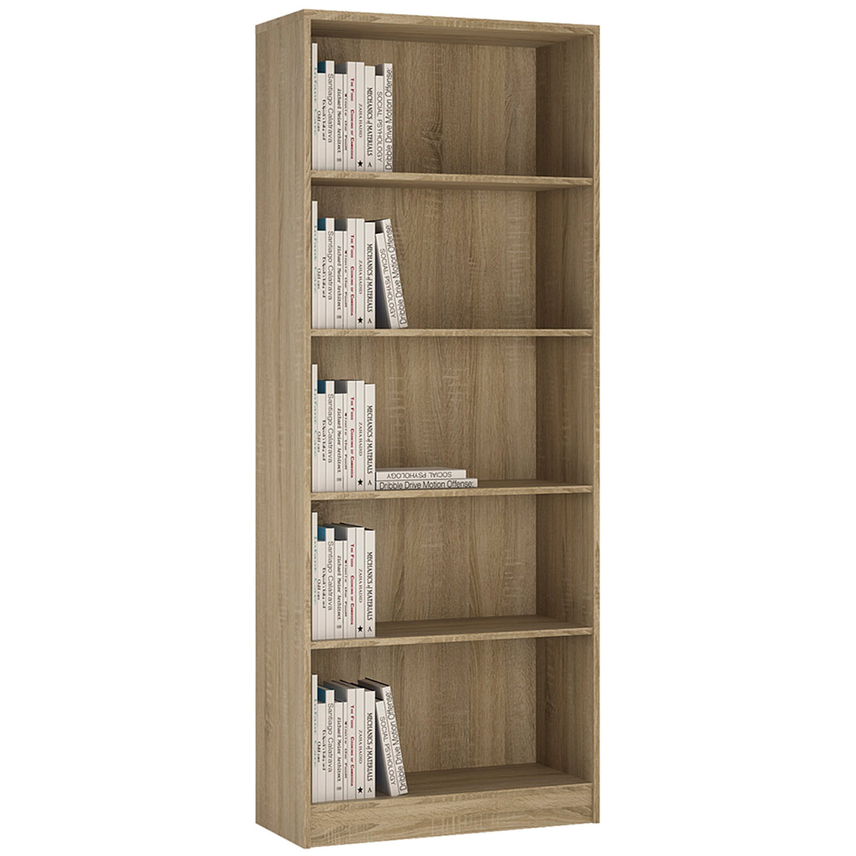 Furniture To Go 4 You Tall Wide Bookcase in Sonoma Oak