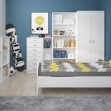 Furniture To Go 4 You Medium Narrow Bookcase in Pearl White