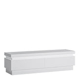 Furniture To Go Lyon 2 Drawer TV Cabinet (including LED lighting) in White and High Gloss