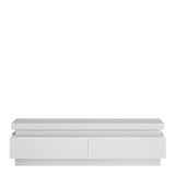 Furniture To Go Lyon 2 Drawer TV Cabinet (including LED lighting) in White and High Gloss