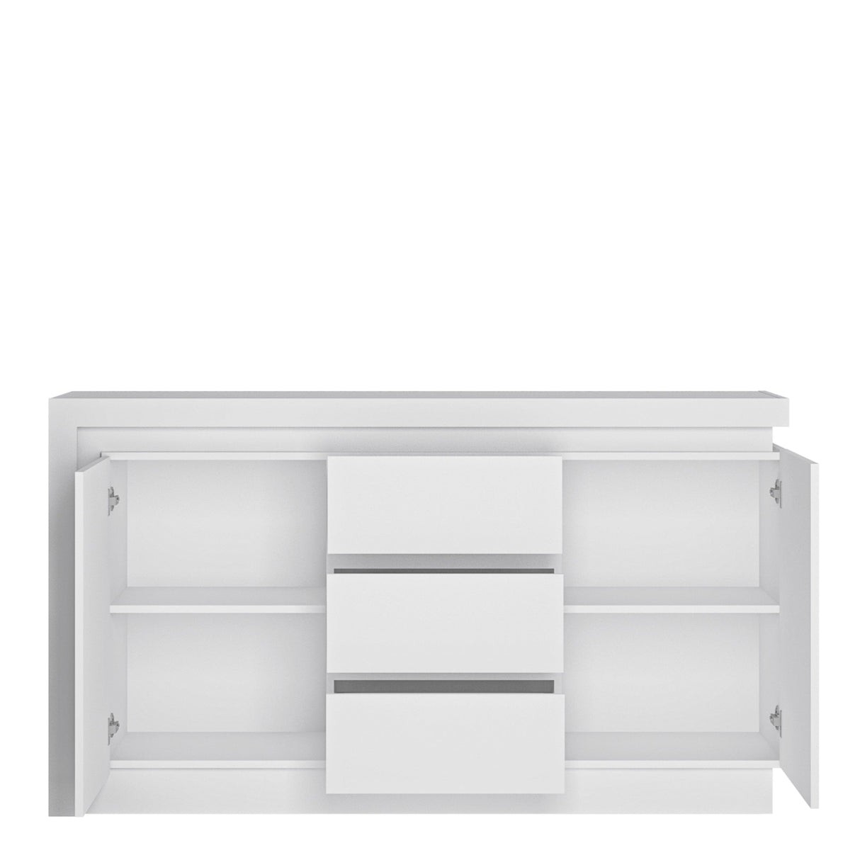Furniture To Go Lyon 2 Door 3 Drawer Sideboard (including LED lighting) in White and High Gloss
