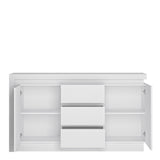 Furniture To Go Lyon 2 Door 3 Drawer Sideboard (including LED lighting) in White and High Gloss