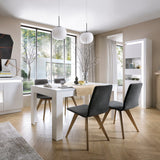 Furniture To Go Lyon Tall Narrow Display Cabinet (LHD) (including LED lighting) in White and High Gloss