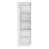 Furniture To Go Lyon Tall Narrow Display Cabinet (RHD) (including LED lighting) in White and High Gloss