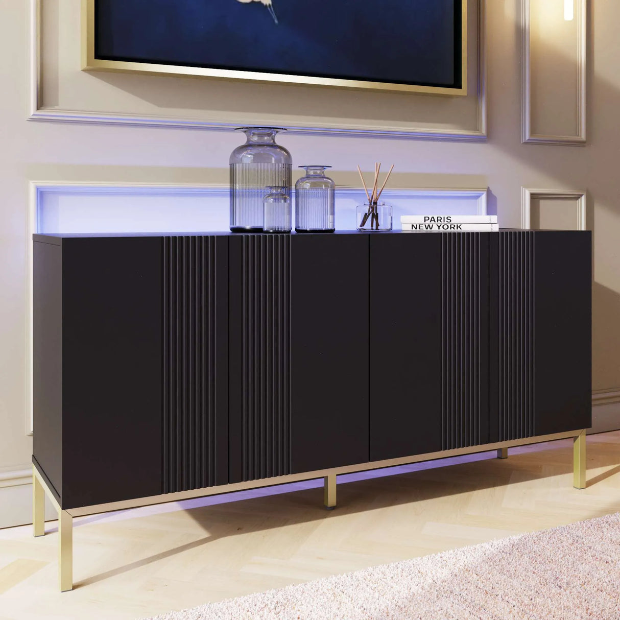 Frank Olsen Iona Black Sideboard with Mood Lighting