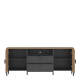 Arundel TV Cabinet 2 Door 2 Drawer 158cm Wide in Oak/Grey