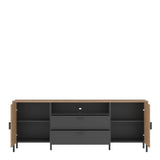 Arundel TV Cabinet 2 Door 2 Drawer 173cm Wide in Oak/Grey