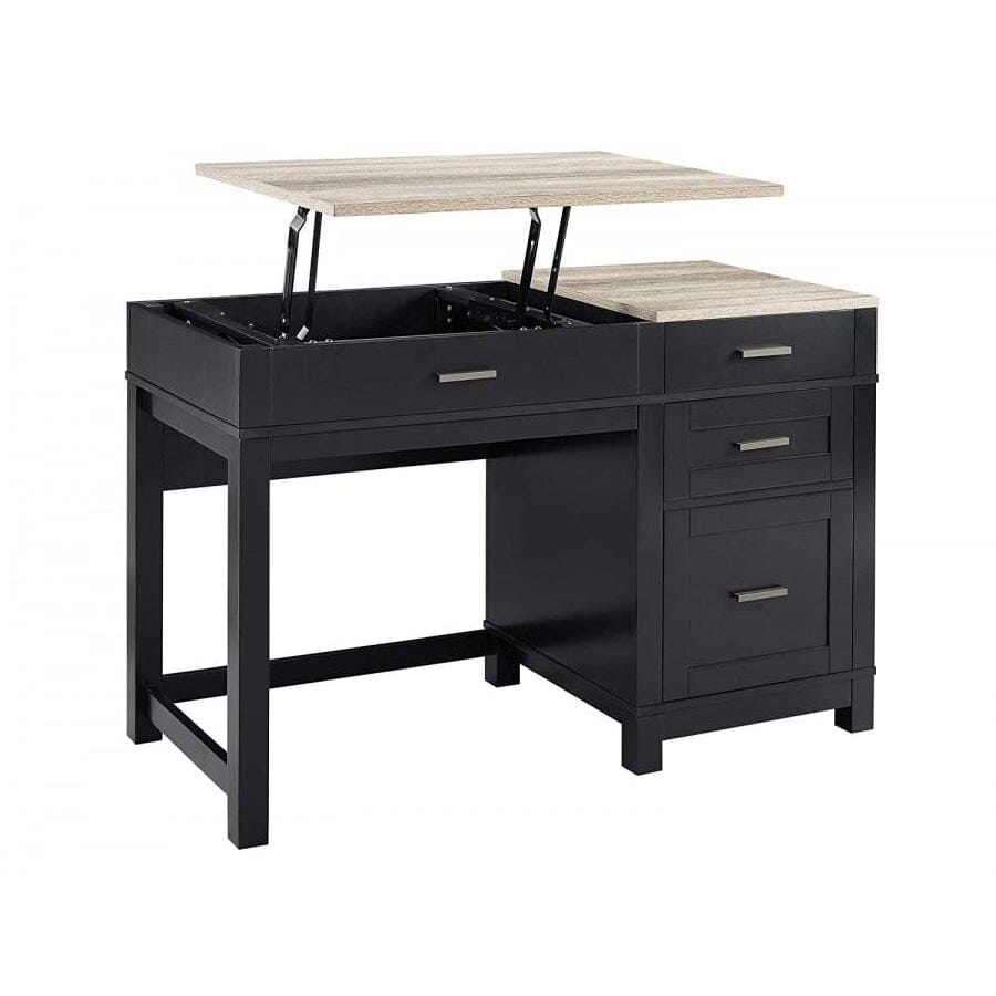 Dorel Home Carver Lift Top Office Desk in Black (9257196COMUK)