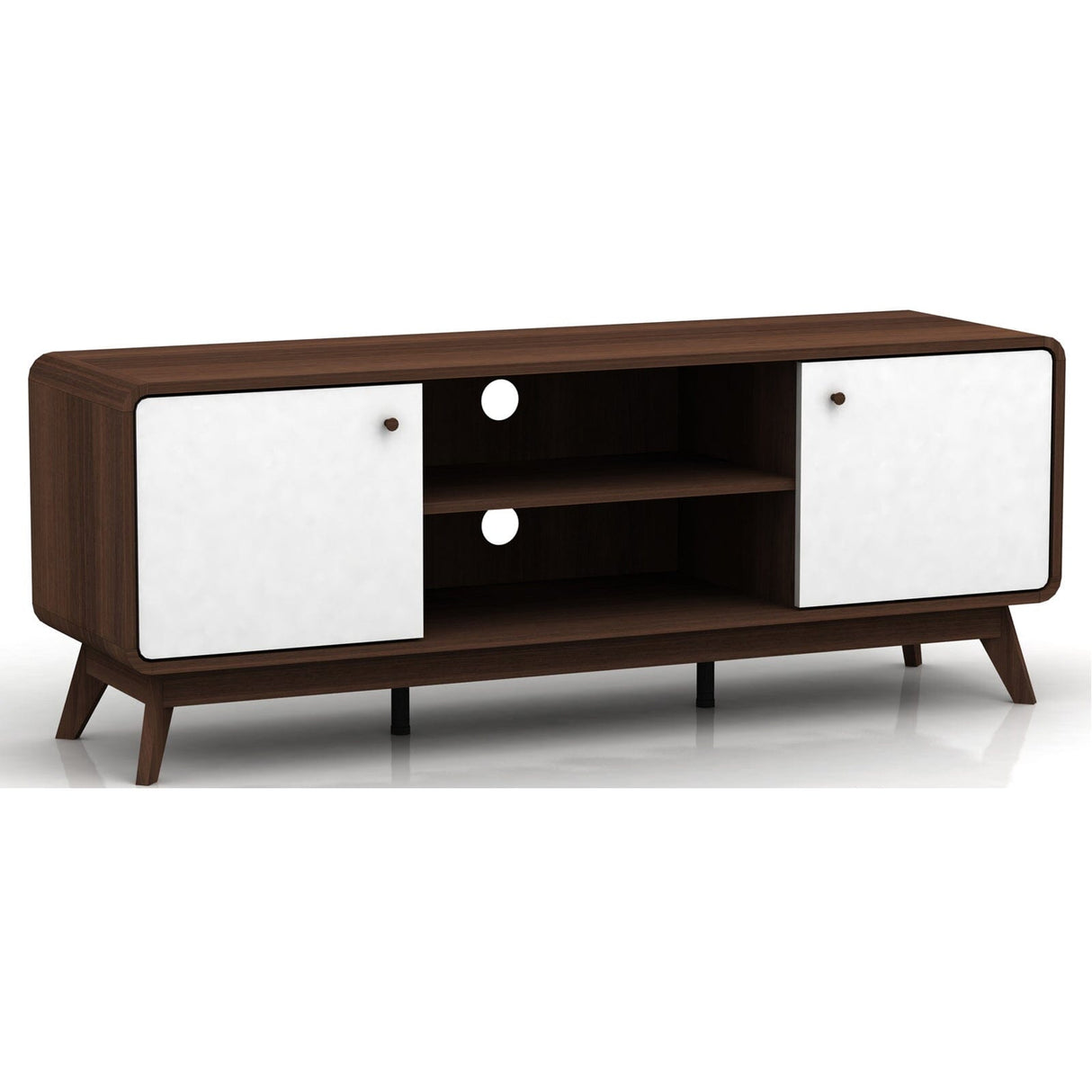 LOFT24 Cassie 2 Door TV Stand - Walnut & White