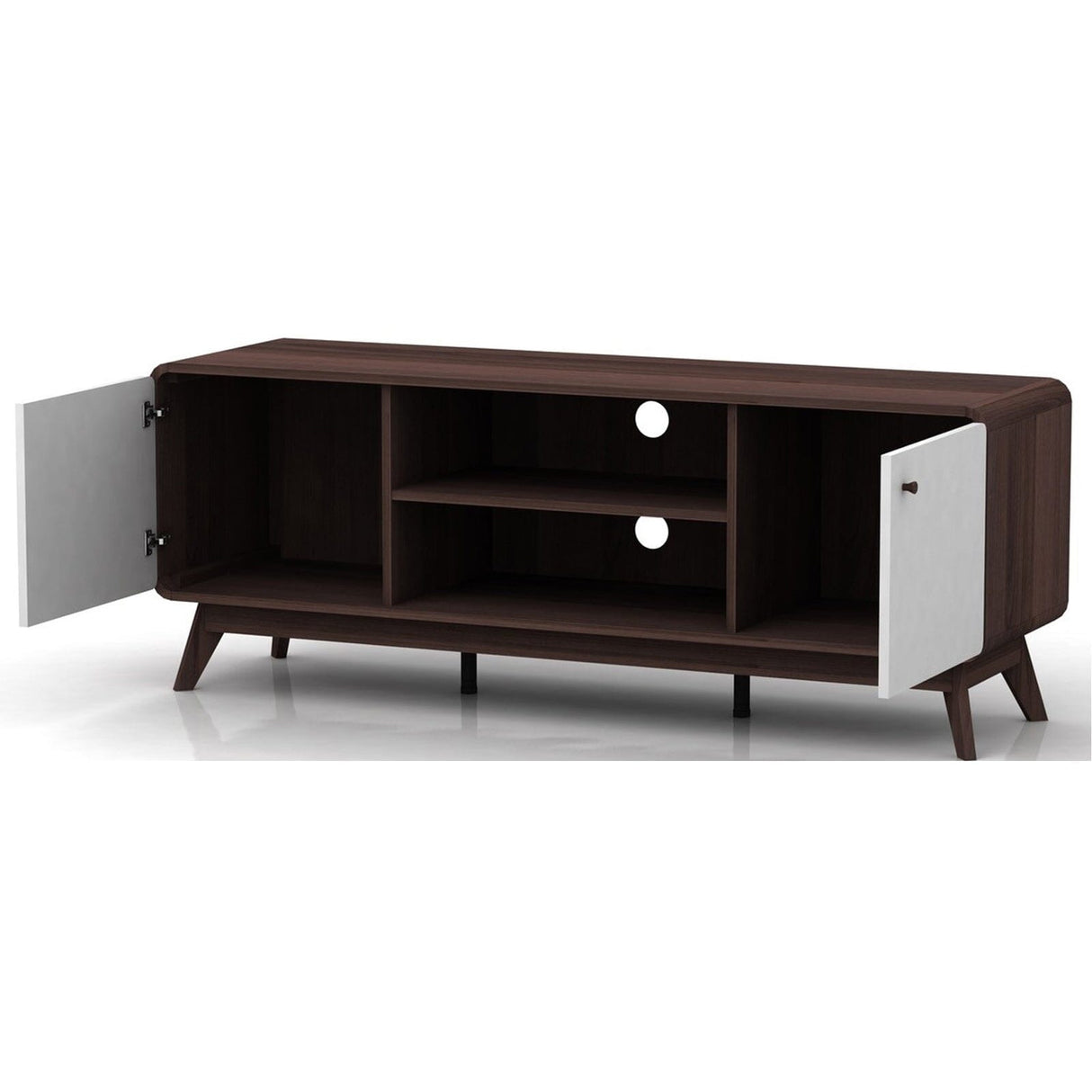 LOFT24 Cassie 2 Door TV Stand - Walnut & White