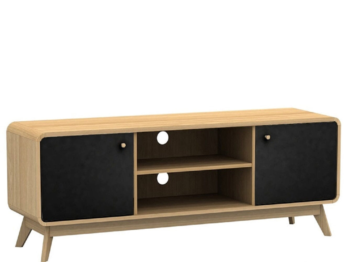 LOFT24 Cassie 2 Door TV Stand - Oak & Black