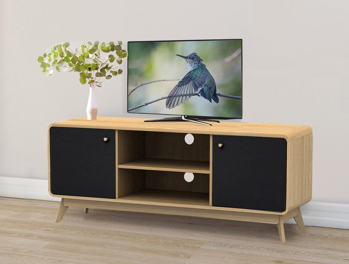 LOFT24 Cassie 2 Door TV Stand - Oak & Black