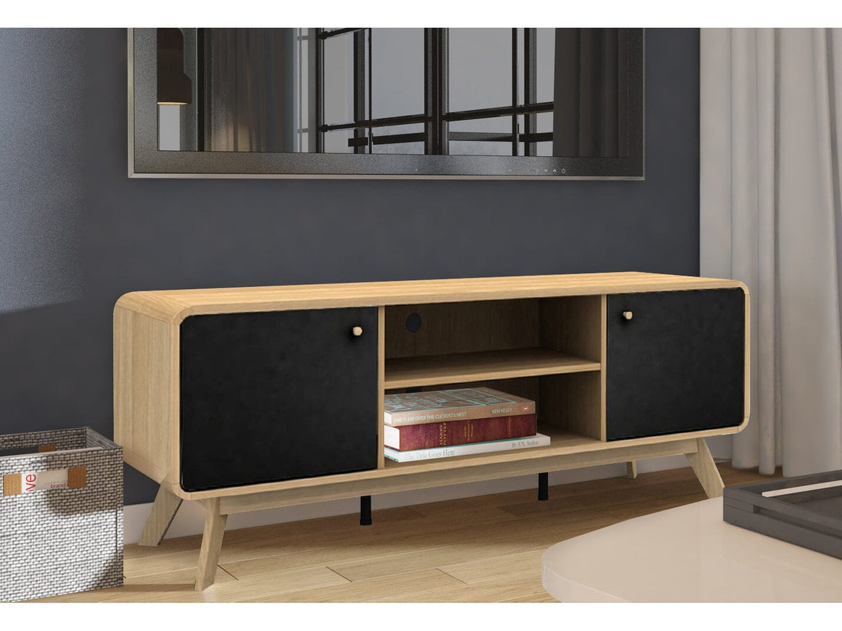 LOFT24 Cassie 2 Door TV Stand - Oak & Black