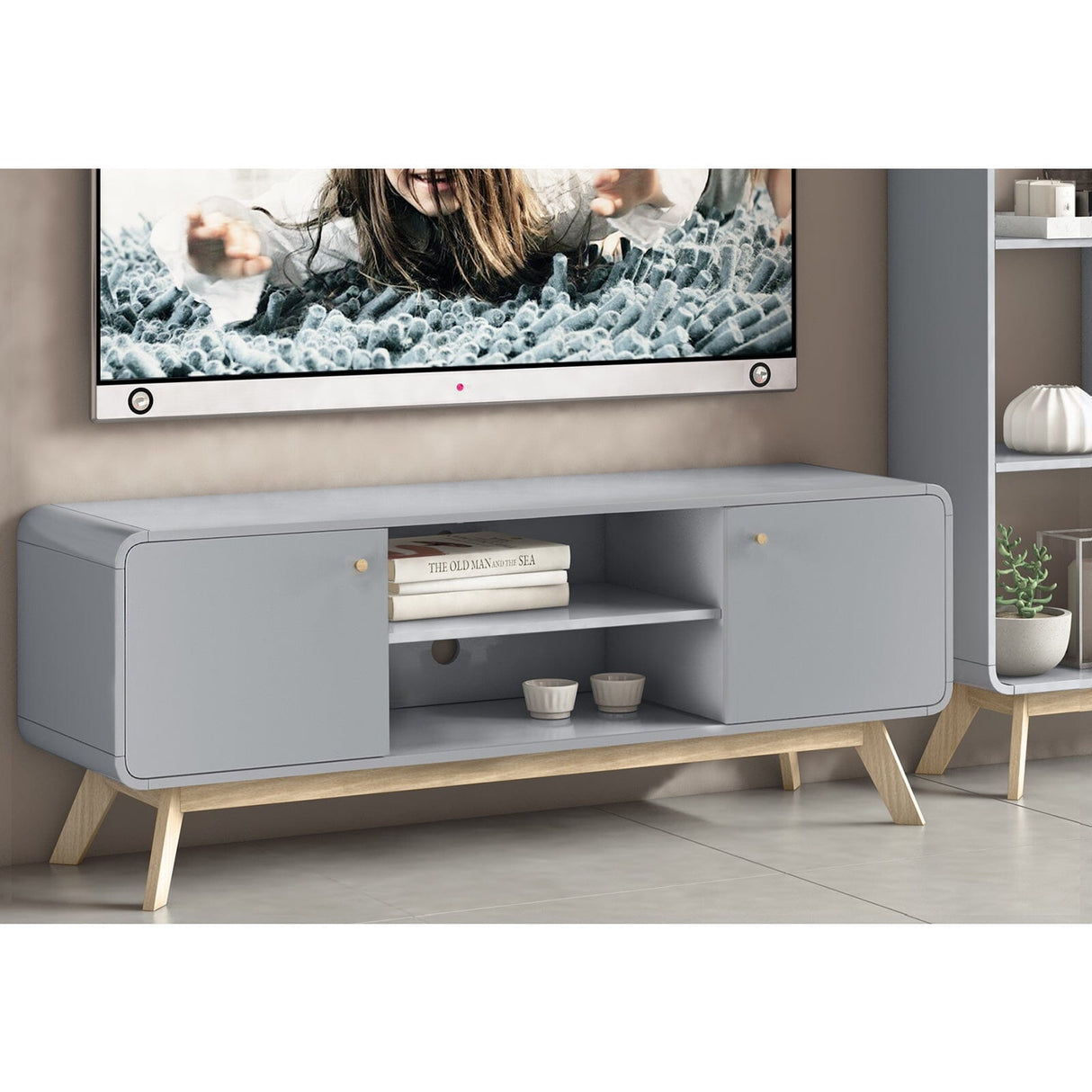 LOFT24 Cassie 2 Door TV Stand - Grey