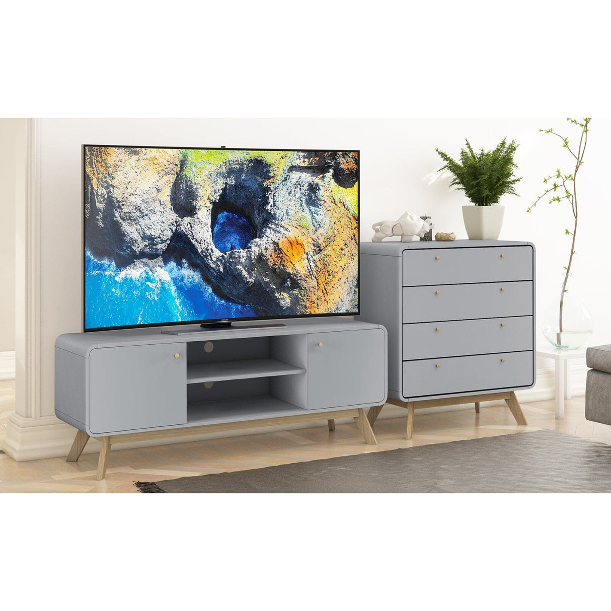 LOFT24 Cassie 2 Door TV Stand - Grey