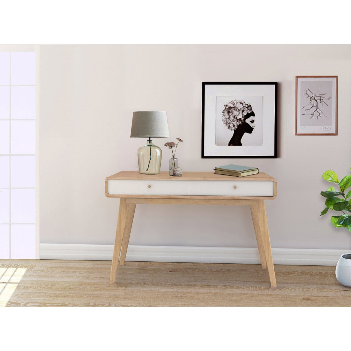LOFT24 Cassie Desk - Oak & White